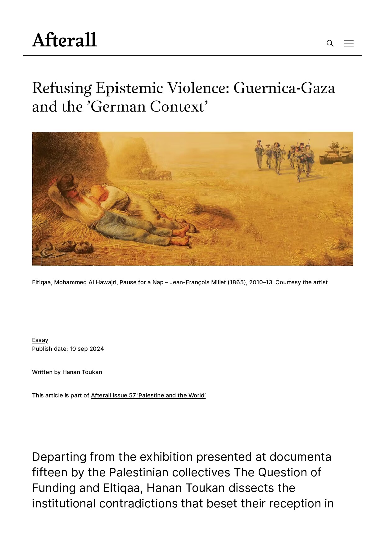 Refusing Epistemic Violence: Guernica-Gaza and the 'German Context' | Afterall